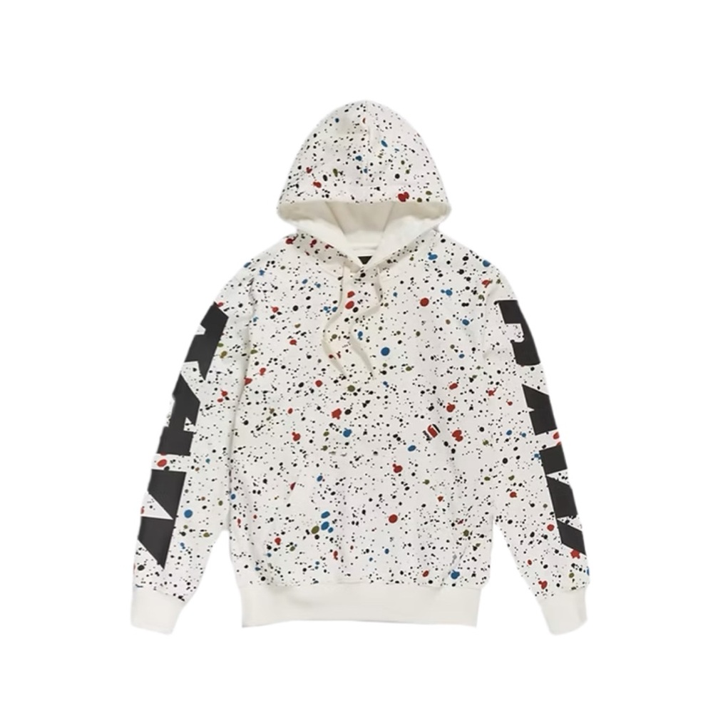 NWT G STAR RAW SPLATTER SLEEVE GRAPHIC HOODIE IN WHITE